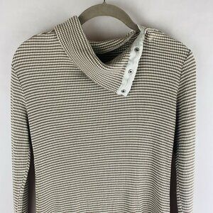 Anthropologie Dolan Ribbed Knit Sweater Medium Long Sleeve Top Stripe Turtleneck